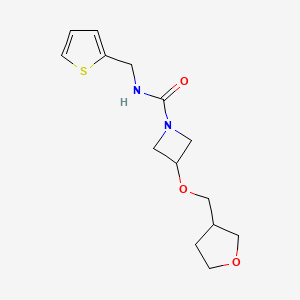 molecular formula C14H20N2O3S B2634059 3-((tetrahydrofuran-3-yl)methoxy)-N-(thiophen-2-ylmethyl)azetidine-1-carboxamide CAS No. 2309557-89-7