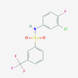 molecular formula C13H8ClF4NO2S B263406 N-(3-chloro-4-fluorophenyl)-3-(trifluoromethyl)benzenesulfonamide 