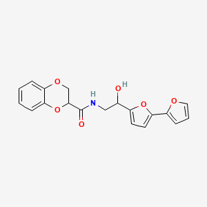 molecular formula C19H17NO6 B2634066 N-(2-{[2,2'-bifuran]-5-yl}-2-hydroxyethyl)-2,3-dihydro-1,4-benzodioxine-2-carboxamide CAS No. 2320543-94-8