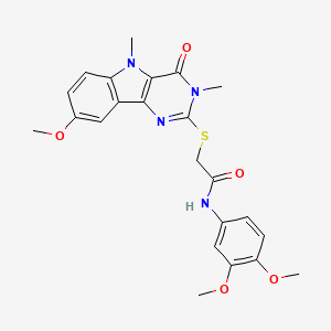 molecular formula C23H24N4O5S B2634079 6-[5-(3,5-dimethoxybenzyl)-1,2,4-oxadiazol-3-yl]-3-isopropyl-1,3-benzoxazol-2(3H)-one CAS No. 1112435-94-5