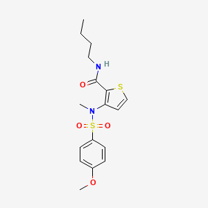 molecular formula C17H22N2O4S2 B2634086 4-[1-methyl-3-(pyrrolidin-1-ylcarbonyl)-1,4,6,7-tetrahydro-5H-pyrazolo[4,3-c]pyridin-5-yl]-4-oxo-N-(3-phenylpropyl)butanamide CAS No. 1116082-59-7
