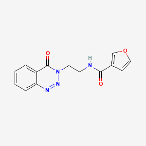 molecular formula C14H12N4O3 B2634090 N-(2-(4-氧代苯并[d][1,2,3]三嗪-3(4H)-基)乙基)呋喃-3-甲酰胺 CAS No. 2034325-50-1