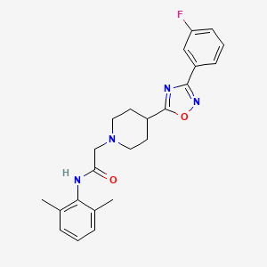 molecular formula C23H25FN4O2 B2634103 N-(2,6-dimethylphenyl)-2-(4-(3-(3-fluorophenyl)-1,2,4-oxadiazol-5-yl)piperidin-1-yl)acetamide CAS No. 1251575-52-6