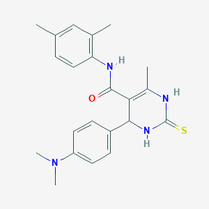 molecular formula C22H26N4OS B2634113 4-(4-(dimethylamino)phenyl)-N-(2,4-dimethylphenyl)-6-methyl-2-thioxo-1,2,3,4-tetrahydropyrimidine-5-carboxamide CAS No. 380352-65-8