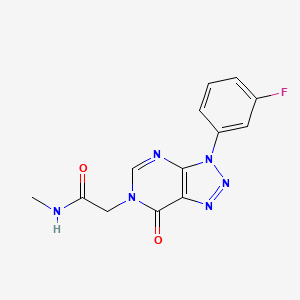 molecular formula C13H11FN6O2 B2634117 2-[3-(3-fluorophenyl)-7-oxotriazolo[4,5-d]pyrimidin-6-yl]-N-methylacetamide CAS No. 893932-03-1