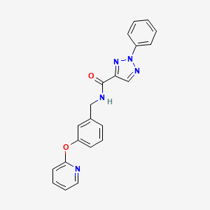 molecular formula C21H17N5O2 B2634118 2-phenyl-N-(3-(pyridin-2-yloxy)benzyl)-2H-1,2,3-triazole-4-carboxamide CAS No. 1705412-26-5