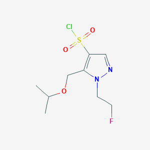 molecular formula C9H14ClFN2O3S B2634119 1-(2-fluoroethyl)-5-(isopropoxymethyl)-1H-pyrazole-4-sulfonyl chloride CAS No. 1856080-17-5