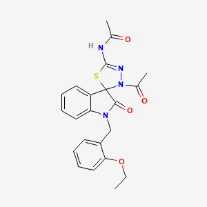 N-{3'-acetyl-1-[(2-ethoxyphenyl)methyl]-2-oxo-1,2-dihydro-3'H-spiro[indole-3,2'-[1,3,4]thiadiazole]-5'-yl}acetamide