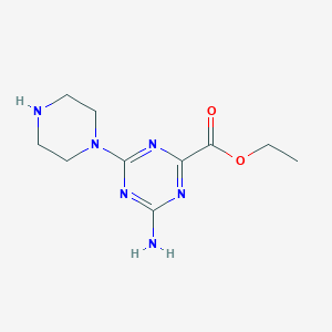 Ethyl 4-amino-6-(piperazin-1-yl)-1,3,5-triazine-2-carboxylate