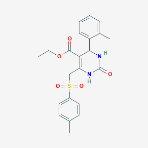 Ethyl 4-(2-methylphenyl)-6-{[(4-methylphenyl)sulfonyl]methyl}-2-oxo-1,2,3,4-tetrahydropyrimidine-5-carboxylate