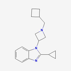 molecular formula C18H23N3 B2634127 1-[1-(Cyclobutylmethyl)azetidin-3-yl]-2-cyclopropylbenzimidazole CAS No. 2379996-61-7