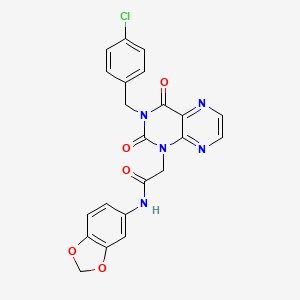 N-1,3-benzodioxol-5-yl-2-[3-(4-chlorobenzyl)-2,4-dioxo-3,4-dihydropteridin-1(2H)-yl]acetamide