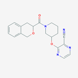 molecular formula C20H20N4O3 B2634138 3-((1-(Isochroman-3-carbonyl)piperidin-3-yl)oxy)pyrazine-2-carbonitrile CAS No. 2034478-22-1