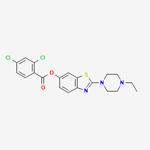 molecular formula C20H19Cl2N3O2S B2634139 2-(4-乙基哌嗪-1-基)苯并[1,2-d]噻唑-6-基 2,4-二氯苯甲酸酯 CAS No. 941935-74-6