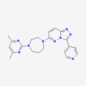 molecular formula C21H23N9 B2634140 6-[4-(4,6-Dimethylpyrimidin-2-yl)-1,4-diazepan-1-yl]-3-pyridin-4-yl-[1,2,4]triazolo[4,3-b]pyridazine CAS No. 2380192-72-1