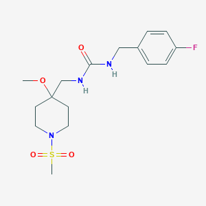 molecular formula C16H24FN3O4S B2634149 1-[(4-Fluorophenyl)methyl]-3-[(1-methanesulfonyl-4-methoxypiperidin-4-yl)methyl]urea CAS No. 2415634-52-3