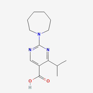 molecular formula C14H21N3O2 B2634152 2-氮杂环-1-基-4-异丙基嘧啶-5-羧酸 CAS No. 1284750-74-8