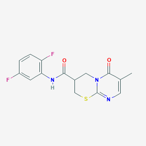 molecular formula C15H13F2N3O2S B2634162 N-(2,5-二氟苯基)-7-甲基-6-氧代-2,3,4,6-四氢嘧啶并[2,1-b][1,3]噻嗪-3-甲酰胺 CAS No. 1396864-78-0