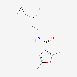 molecular formula C13H19NO3 B2634164 N-(3-cyclopropyl-3-hydroxypropyl)-2,5-dimethylfuran-3-carboxamide CAS No. 1396807-22-9