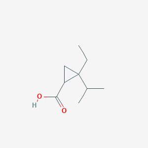 molecular formula C9H16O2 B2634173 2-Ethyl-2-(propan-2-yl)cyclopropane-1-carboxylic acid CAS No. 1247433-90-4