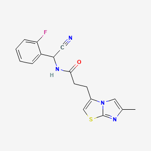 molecular formula C17H15FN4OS B2634177 N-[氰基-(2-氟苯基)甲基]-3-(6-甲基咪唑并[2,1-b][1,3]噻唑-3-基)丙酰胺 CAS No. 1465389-02-9