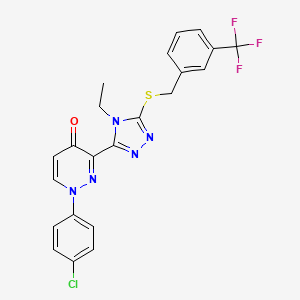 1-(4-Chlorophenyl)-3-[4-ethyl-5-[[3-(trifluoromethyl)phenyl]methylsulfanyl]-1,2,4-triazol-3-yl]pyridazin-4-one