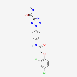 molecular formula C18H16Cl2N6O3 B2634192 2-(4-(2-(2,4-dichlorophenoxy)acetamido)phenyl)-N,N-dimethyl-2H-tetrazole-5-carboxamide CAS No. 1396849-16-3