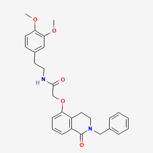 molecular formula C28H30N2O5 B2634230 2-[(2-benzyl-1-oxo-3,4-dihydroisoquinolin-5-yl)oxy]-N-[2-(3,4-dimethoxyphenyl)ethyl]acetamide CAS No. 850905-62-3