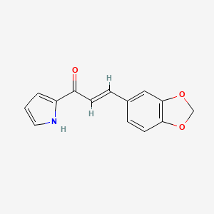 molecular formula C14H11NO3 B2634231 (E)-3-(1,3-benzodioxol-5-yl)-1-(1H-pyrrol-2-yl)prop-2-en-1-one CAS No. 911052-96-5