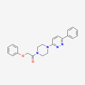 molecular formula C22H22N4O2 B2634240 2-Phenoxy-1-(4-(6-phenylpyridazin-3-yl)piperazin-1-yl)ethanone CAS No. 1021070-00-7