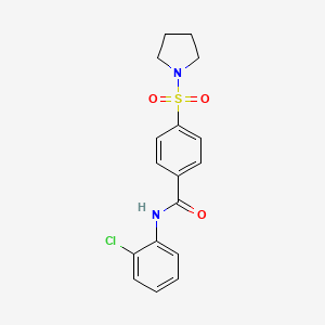 molecular formula C17H17ClN2O3S B2634244 N-(2-chlorophenyl)-4-(pyrrolidin-1-ylsulfonyl)benzamide CAS No. 313403-51-9