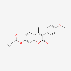 3-(4-methoxyphenyl)-4-methyl-2-oxo-2H-chromen-7-yl cyclopropanecarboxylate