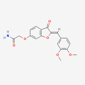 (Z)-2-((2-(3,4-dimethoxybenzylidene)-3-oxo-2,3-dihydrobenzofuran-6-yl)oxy)acetamide