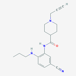 molecular formula C19H24N4O B2634255 N-[5-cyano-2-(propylamino)phenyl]-1-(prop-2-yn-1-yl)piperidine-4-carboxamide CAS No. 1424479-70-8