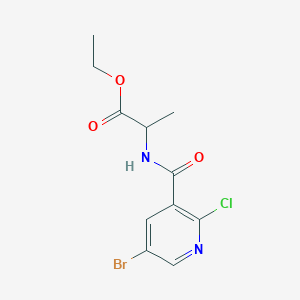 molecular formula C11H12BrClN2O3 B2634258 Ethyl 2-[(5-bromo-2-chloropyridin-3-yl)formamido]propanoate CAS No. 1491164-39-6