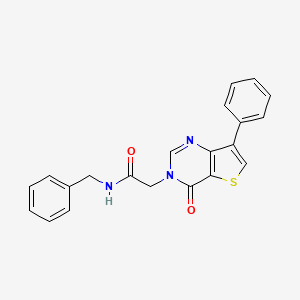 molecular formula C21H17N3O2S B2634263 N-benzyl-2-(4-oxo-7-phenylthieno[3,2-d]pyrimidin-3(4H)-yl)acetamide CAS No. 1105234-78-3
