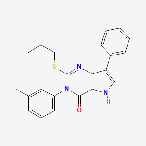 molecular formula C23H23N3OS B2634270 2-(异丁基硫)-7-苯基-3-(间甲苯基)-3H-吡咯并[3,2-d]嘧啶-4(5H)-酮 CAS No. 2034489-74-0