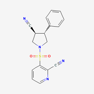 molecular formula C17H14N4O2S B2634276 3-[(3S,4R)-3-Cyano-4-phenylpyrrolidin-1-yl]sulfonylpyridine-2-carbonitrile CAS No. 2223487-54-3