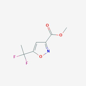 molecular formula C7H7F2NO3 B2634280 methyl5-(1,1-difluoroethyl)-1,2-oxazole-3-carboxylate CAS No. 2309450-01-7