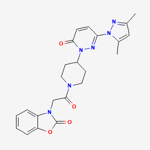 3-[2-[4-[3-(3,5-Dimethylpyrazol-1-yl)-6-oxopyridazin-1-yl]piperidin-1-yl]-2-oxoethyl]-1,3-benzoxazol-2-one