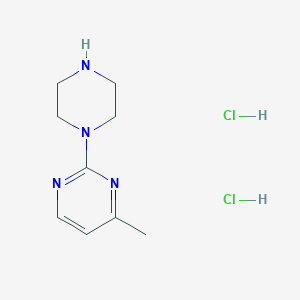 molecular formula C9H16Cl2N4 B2634287 4-Methyl-2-(piperazin-1-yl)pyrimidine dihydrochloride CAS No. 124863-52-1