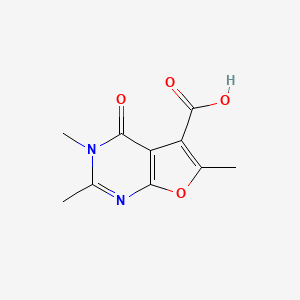 molecular formula C10H10N2O4 B2634291 2,3,6-Trimethyl-4-oxo-3,4-dihydrofuro[2,3-d]pyrimidine-5-carboxylic acid CAS No. 1400636-63-6