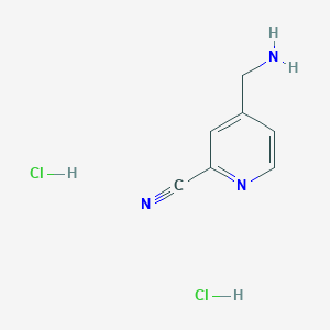 molecular formula C7H9Cl2N3 B2634294 4-(氨甲基)吡啶-2-甲腈二盐酸盐 CAS No. 1803590-08-0