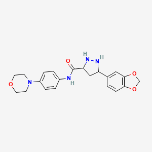 molecular formula C21H20N4O4 B2634296 5-(2H-1,3-苯并二氧杂环-5-基)-N-[4-(吗啉-4-基)苯基]-1H-吡唑-3-甲酰胺 CAS No. 1298032-62-8