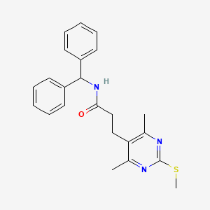 molecular formula C23H25N3OS B2634301 N-benzhydryl-3-(4,6-dimethyl-2-methylsulfanylpyrimidin-5-yl)propanamide CAS No. 878917-08-9