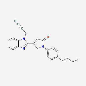 molecular formula C24H25N3O B2634303 1-(4-丁基苯基)-4-(1-(丙-2-炔-1-基)-1H-苯并[d]咪唑-2-基)吡咯烷-2-酮 CAS No. 862828-05-5