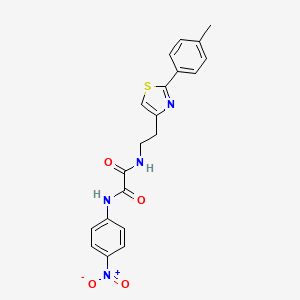 molecular formula C20H18N4O4S B2634308 N-{2-[2-(4-甲基苯基)-1,3-噻唑-4-基]乙基}-N'-(4-硝基苯基)乙二酰胺 CAS No. 896378-72-6