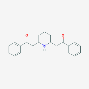 molecular formula C21H23NO2 B263431 2-[6-(2-氧代-2-苯乙基)-2-哌啶基]-1-苯乙酮 