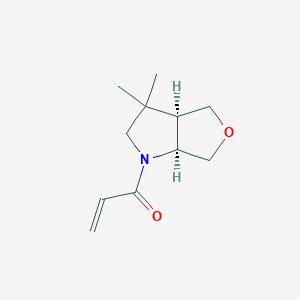 molecular formula C11H17NO2 B2634310 1-[(3Ar,6aS)-3,3-dimethyl-3a,4,6,6a-tetrahydro-2H-furo[3,4-b]pyrrol-1-yl]prop-2-en-1-one CAS No. 2224362-85-8