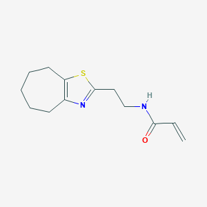 molecular formula C13H18N2OS B2634311 N-[2-(5,6,7,8-Tetrahydro-4H-cyclohepta[d][1,3]thiazol-2-yl)ethyl]prop-2-enamide CAS No. 2361657-79-4